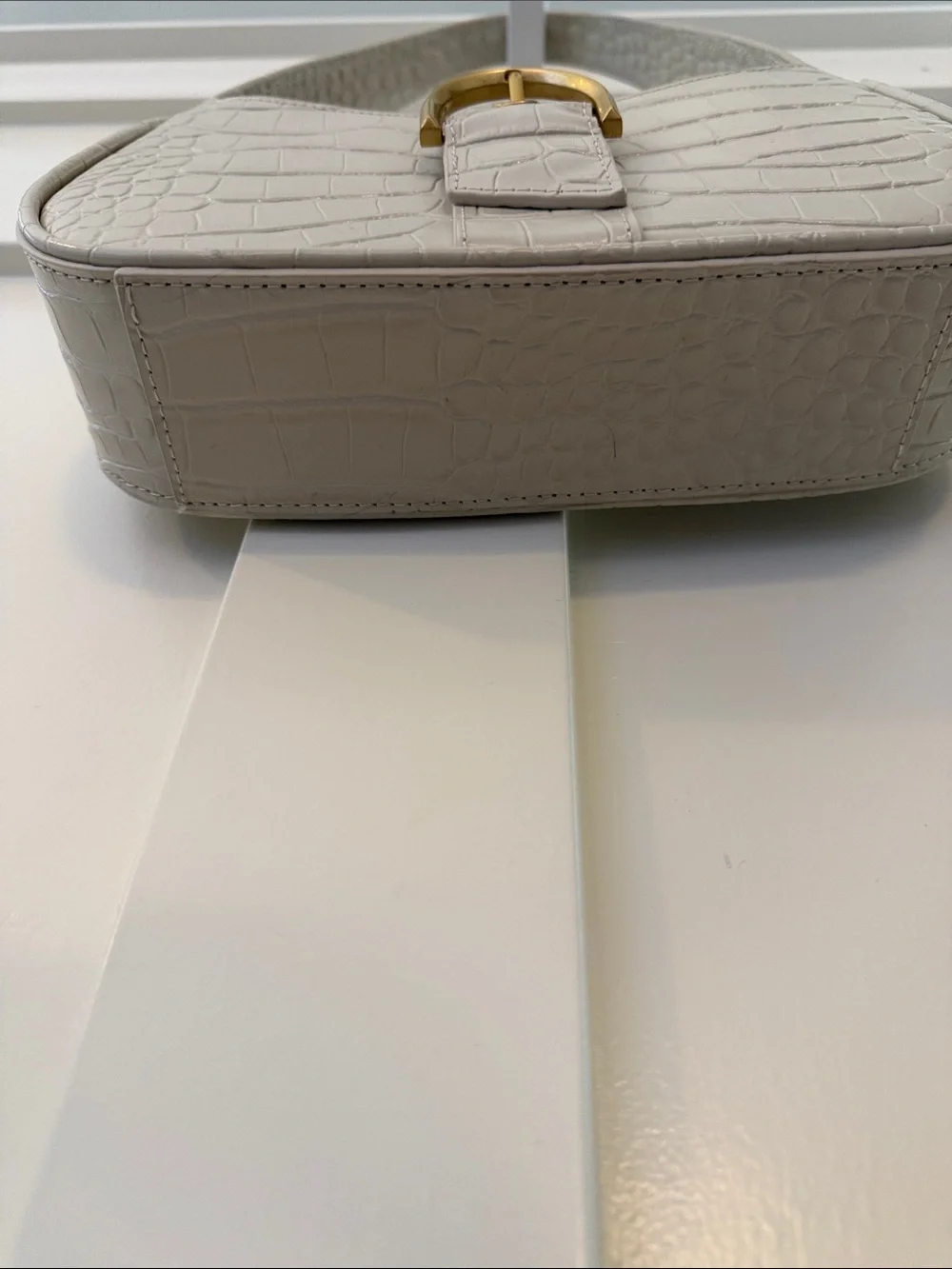 Vince Camuto Croc-Embossed Mini Shoulder Bag with Gold Hardware - Picture 7 of 8